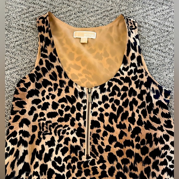Michael Kors Leopard Print Zip Up Shift Dress Small - Picture 2 of 8